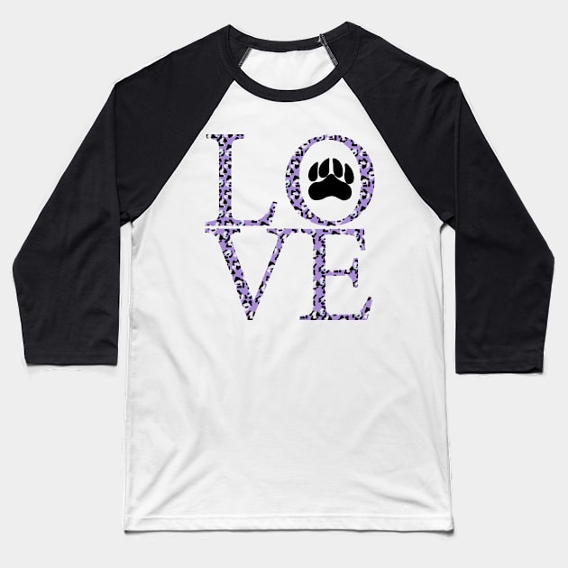 Dog Mom design in purple cheetah Baseball T-Shirt by Anines Atelier